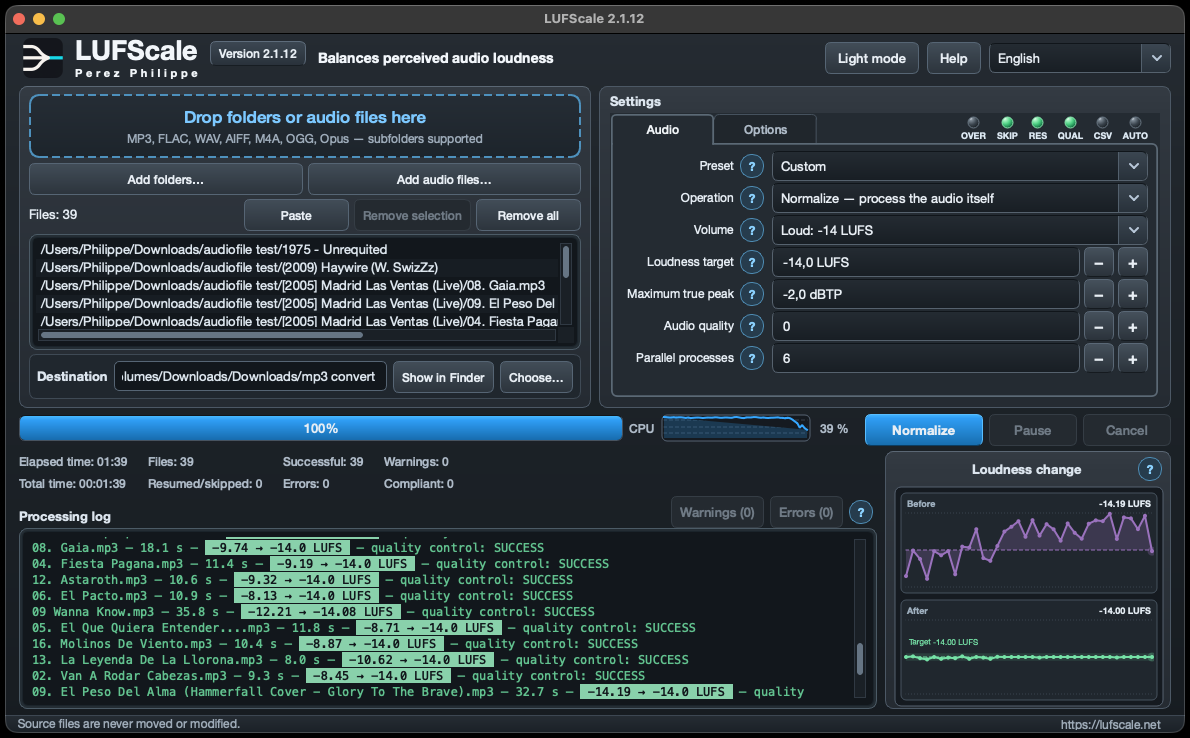 LUFScale — No more volume jumps between your audio files: analyze and normalize them with precision.